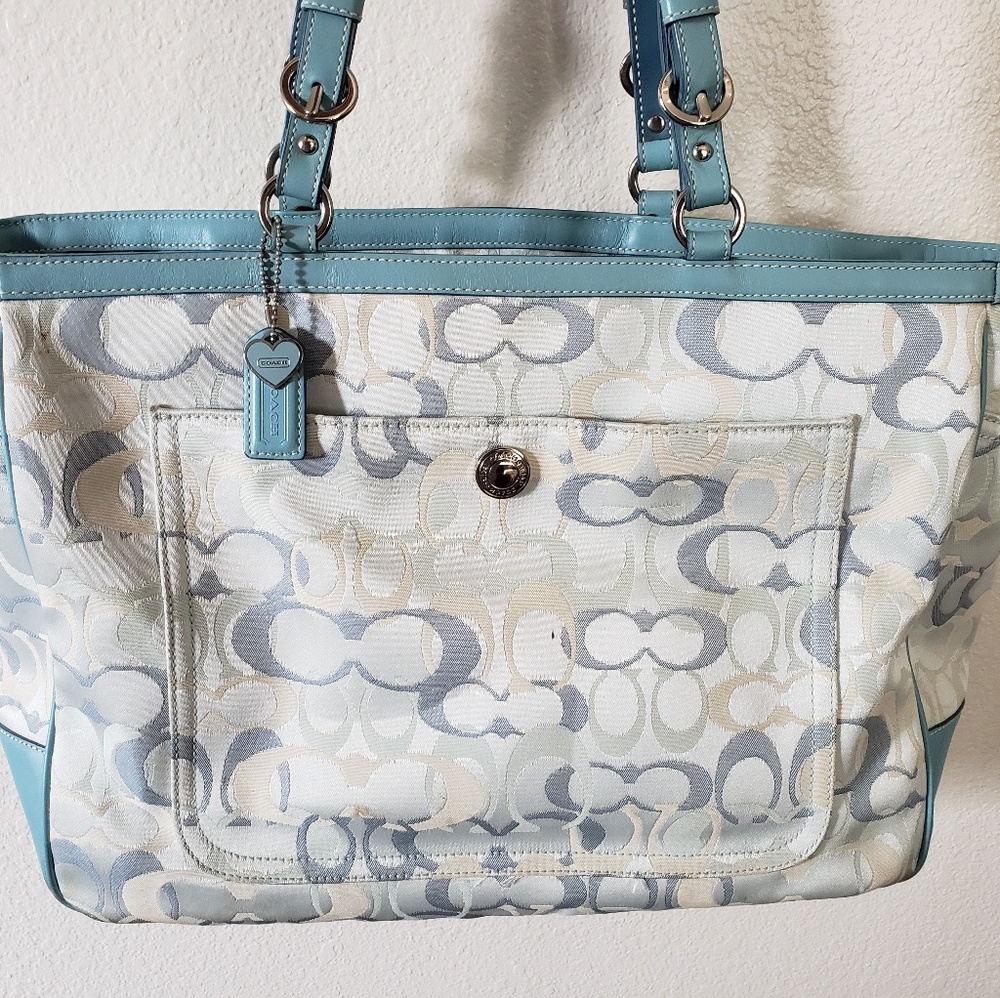 Authentic Baby Blue Coach Diaper Bag